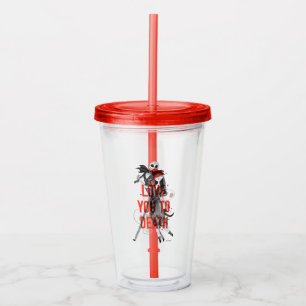 Jack & Sally - Love You To Death Typography Acrylic Tumbler