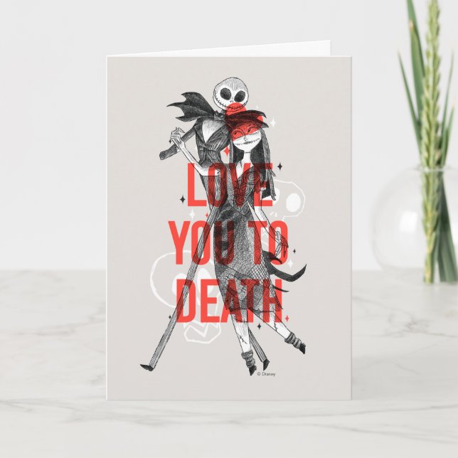 Jack & Sally - Love You To Death Typography Card (Front)