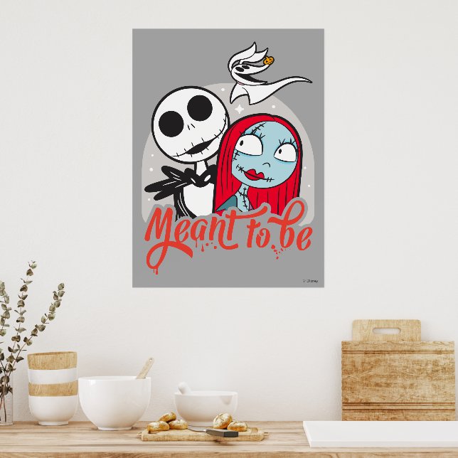 Jack & Sally | Meant to Be Poster | Zazzle