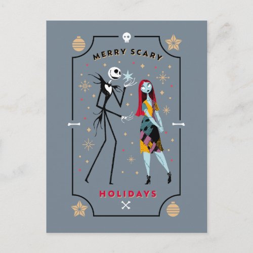 Jack  Sally  Merry Scary Holidays Postcard