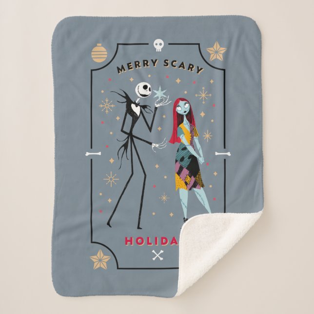 Jack & Sally | Merry Scary Holidays Sherpa Blanket (Front)
