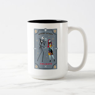 Jack & Sally Merry Scary Holidays Two-Tone Coffee Mug