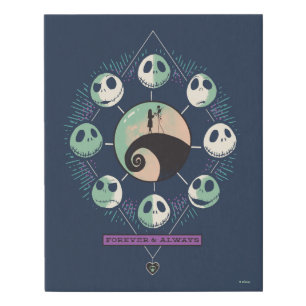 Jack & Sally Moon Phases - Forever & Always Faux Canvas Print