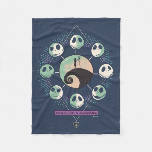 Jack  Sally Moon Phases _ Forever  Always Fleece Blanket