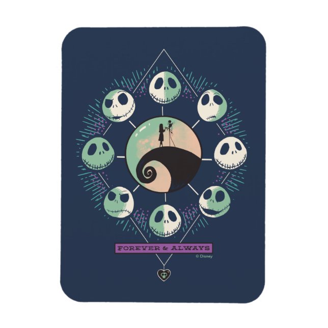 Jack & Sally Moon Phases - Forever & Always Magnet (Vertical)