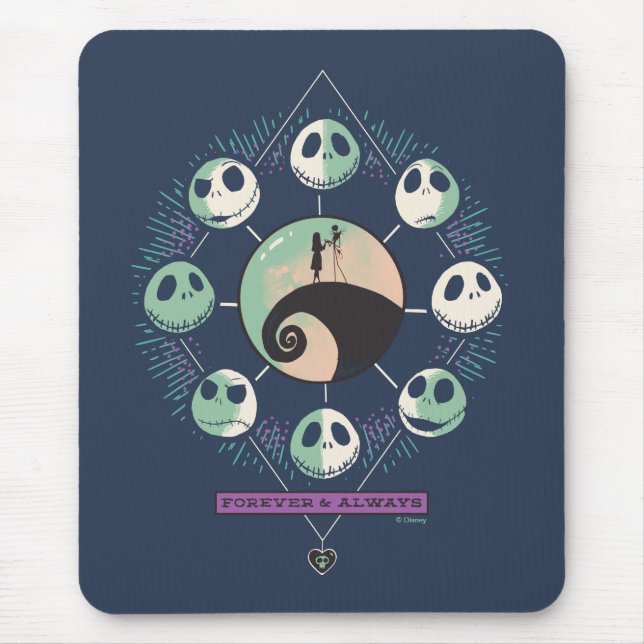 Jack & Sally Moon Phases - Forever & Always Mouse Pad (Front)