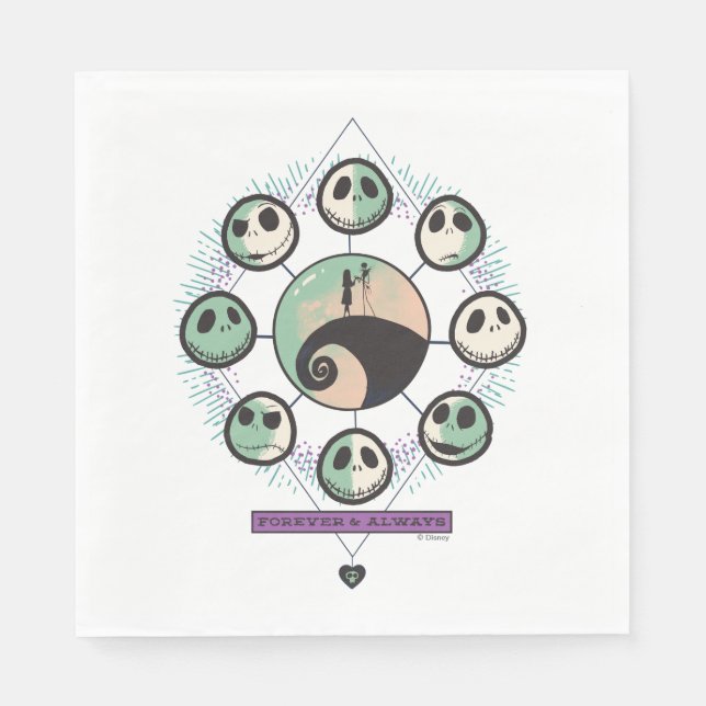 Jack & Sally Moon Phases - Forever & Always Napkins (Front)