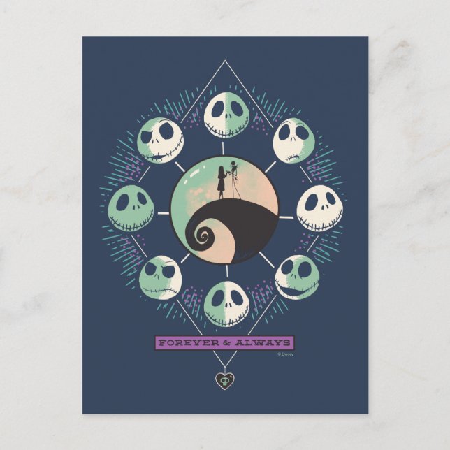 Jack & Sally Moon Phases - Forever & Always Postcard (Front)
