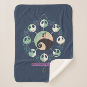 Jack & Sally Moon Phases - Forever & Always Sherpa Blanket