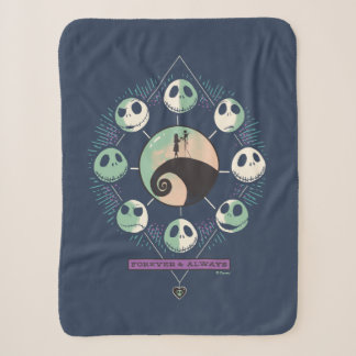 Jack & Sally Moon Phases - Forever & Always Sherpa Blanket