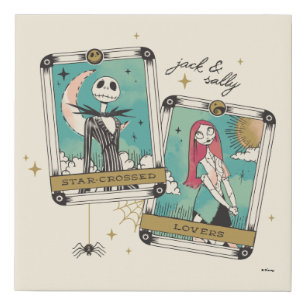 Jack & Sally Star-Crossed Lovers Tarot Cards Faux Canvas Print
