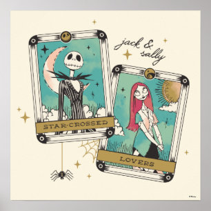 Jack & Sally Star-Crossed Lovers Tarot Cards Poster