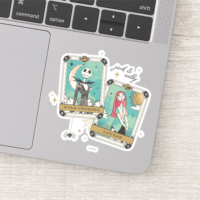 Jack & Sally Star-Crossed Lovers Tarot Cards Sticker (Detail)