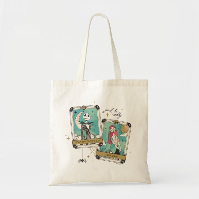 Jack & Sally Star-Crossed Lovers Tarot Cards Tote Bag (Front)