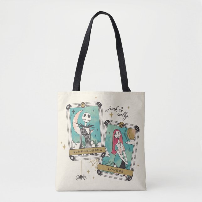 Jack & Sally Star-Crossed Lovers Tarot Cards Tote Bag (Front)