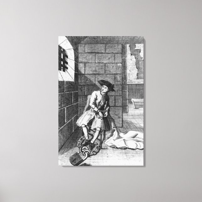 Jack Shepperd in Newgate Prison, 1724 Canvas Print (Front)