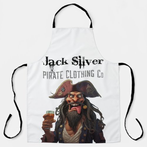 Jack Silver Pirate Clothing Co Graphic Logo Design Apron