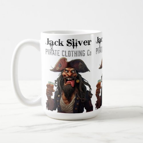 Jack Silver Pirate Clothing Co Graphic Logo Design Coffee Mug