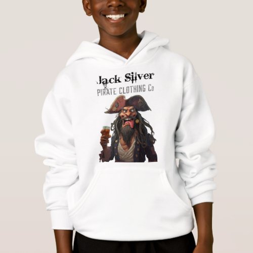Jack Silver Pirate Clothing Co Graphic Logo Design Hoodie