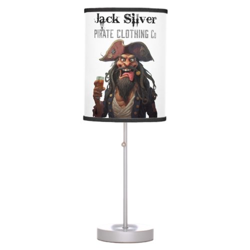 Jack Silver Pirate Clothing Co Graphic Logo Design Table Lamp