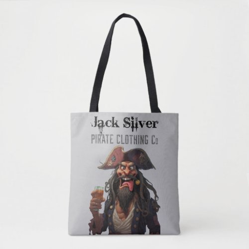 Jack Silver Pirate Clothing Co Graphic Logo Design Tote Bag
