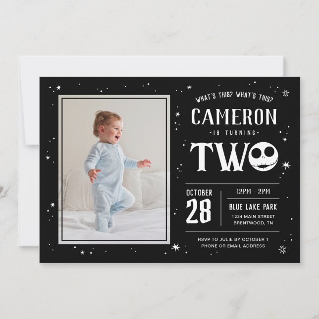 Jack Skellington 2nd Birthday - TWO Photo Invitation (Front)