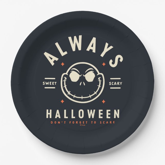 Jack Skellington - Always Halloween Paper Plates (Front)