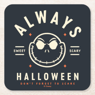 Jack Skellington - Always Halloween Square Paper Coaster
