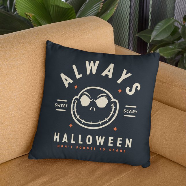 Jack Skellington - Always Halloween Throw Pillow (Pillow on couch)