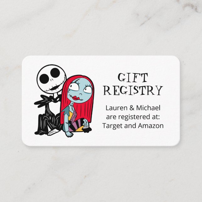 Jack Skellington and Sally Baby Gift Registry  Enclosure Card (Front)