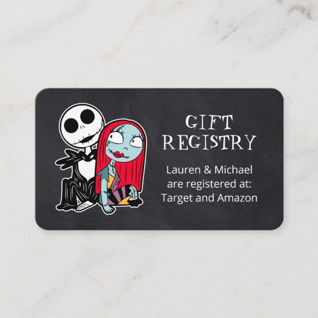 Jack Skellington and Sally Baby Gift Registry  Enclosure Card (Front)
