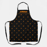 Jack Skellington Black &amp; Orange Polka Dot Pattern Apron