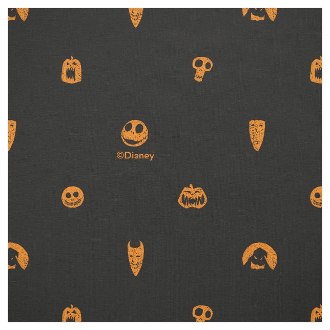 Jack Skellington Black & Orange Polka Dot Pattern Fabric (Swatch)