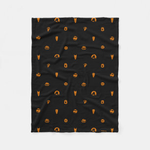 Jack Skellington Black & Orange Polka Dot Pattern Fleece Blanket