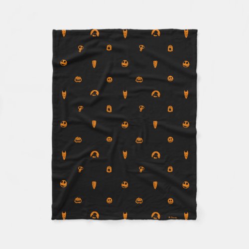 Jack Skellington Black  Orange Polka Dot Pattern Fleece Blanket