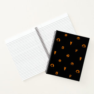 Jack Skellington Black & Orange Polka Dot Pattern Notebook