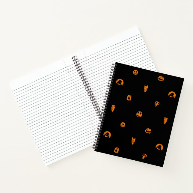 Jack Skellington Black & Orange Polka Dot Pattern Notebook (Inside)