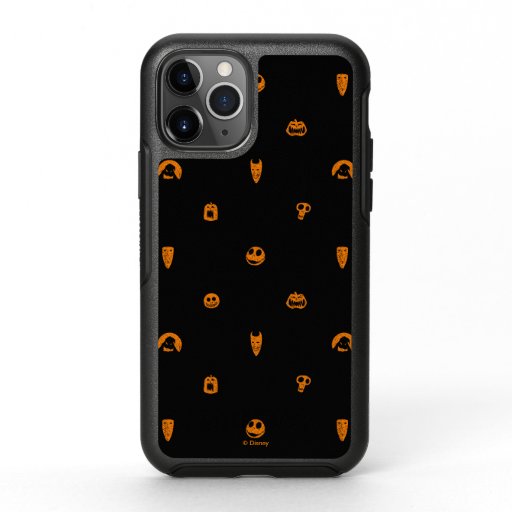 Jack Skellington Black & Orange Polka Dot Pattern OtterBox Symmetry iPhone 11 Pro Case