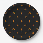 Jack Skellington Black &amp; Orange Polka Dot Pattern Paper Plates