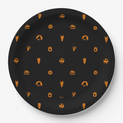 Jack Skellington Black  Orange Polka Dot Pattern Paper Plates