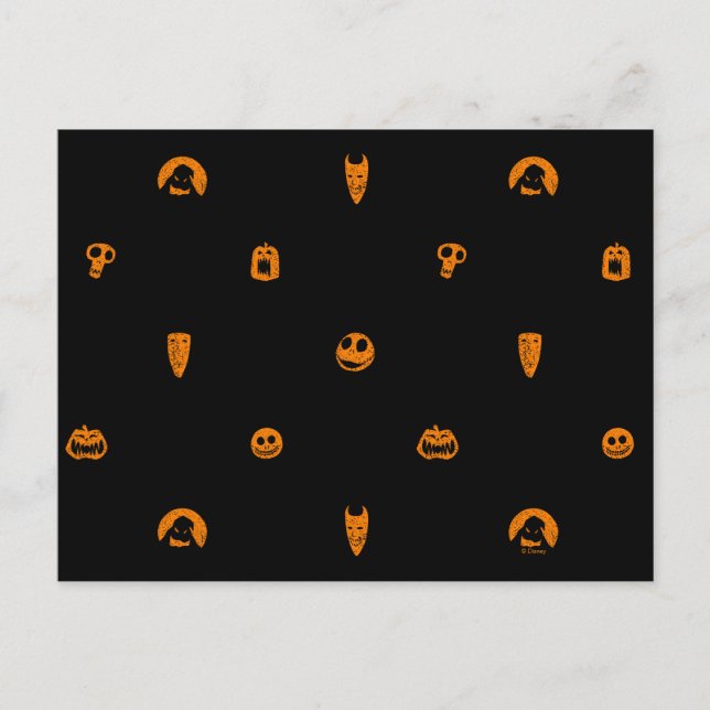 Jack Skellington Black & Orange Polka Dot Pattern Postcard (Front)
