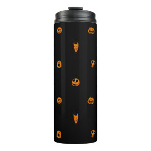 Jack Skellington Black & Orange Polka Dot Pattern Thermal Tumbler