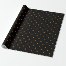 Jack Skellington Black & Orange Polka Dot Pattern Wrapping Paper
