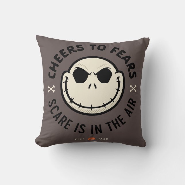 Jack Skellington - Cheers To Fears Throw Pillow (Front)