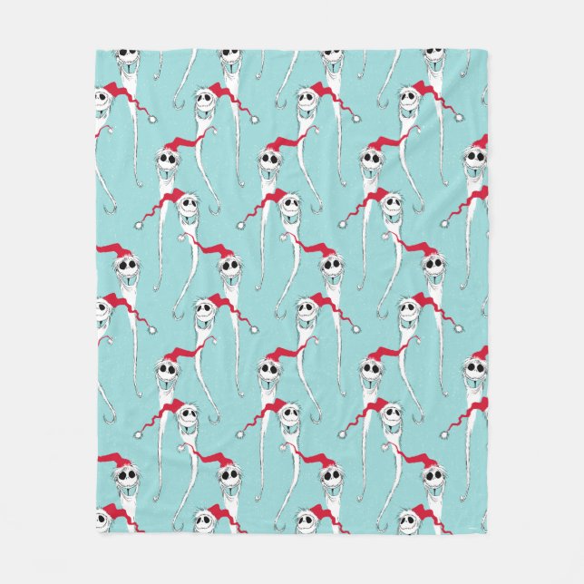 Jack Skellington Christmas Pattern Fleece Blanket (Front)