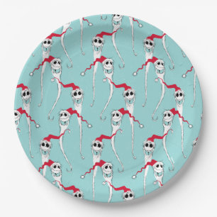 Jack Skellington Christmas Pattern Paper Plates