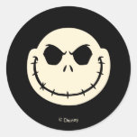 Jack Skellington &amp; Cross Bones Pattern Classic Round Sticker