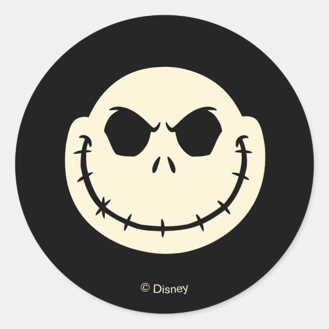 Jack Skellington & Cross Bones Pattern Classic Round Sticker (Front)