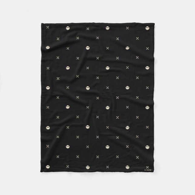 Jack Skellington & Cross Bones Pattern Fleece Blanket (Front)