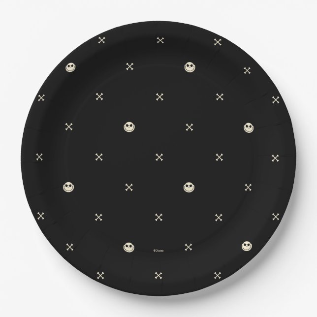 Jack Skellington & Cross Bones Pattern Paper Plates (Front)